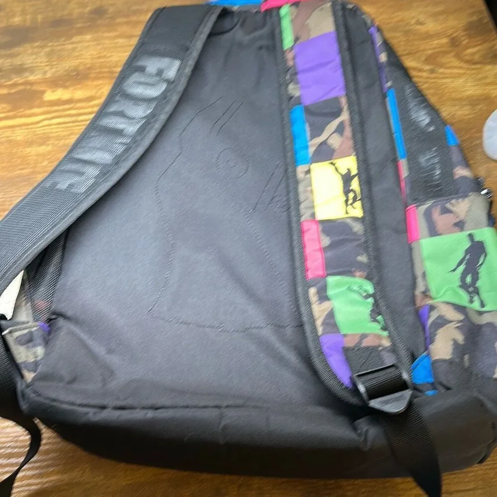 Fortnite Camo Silhouette‎ Dance Backpack Book Bag Bright Colors Purple Pink